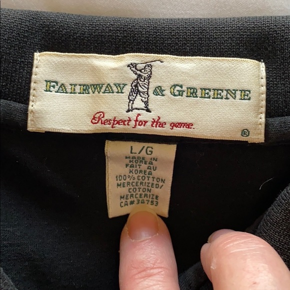 FAIRWAY & GREENE BLACK COTTON GOLF SHIRT MENS SZ L - Picture 3 of 5